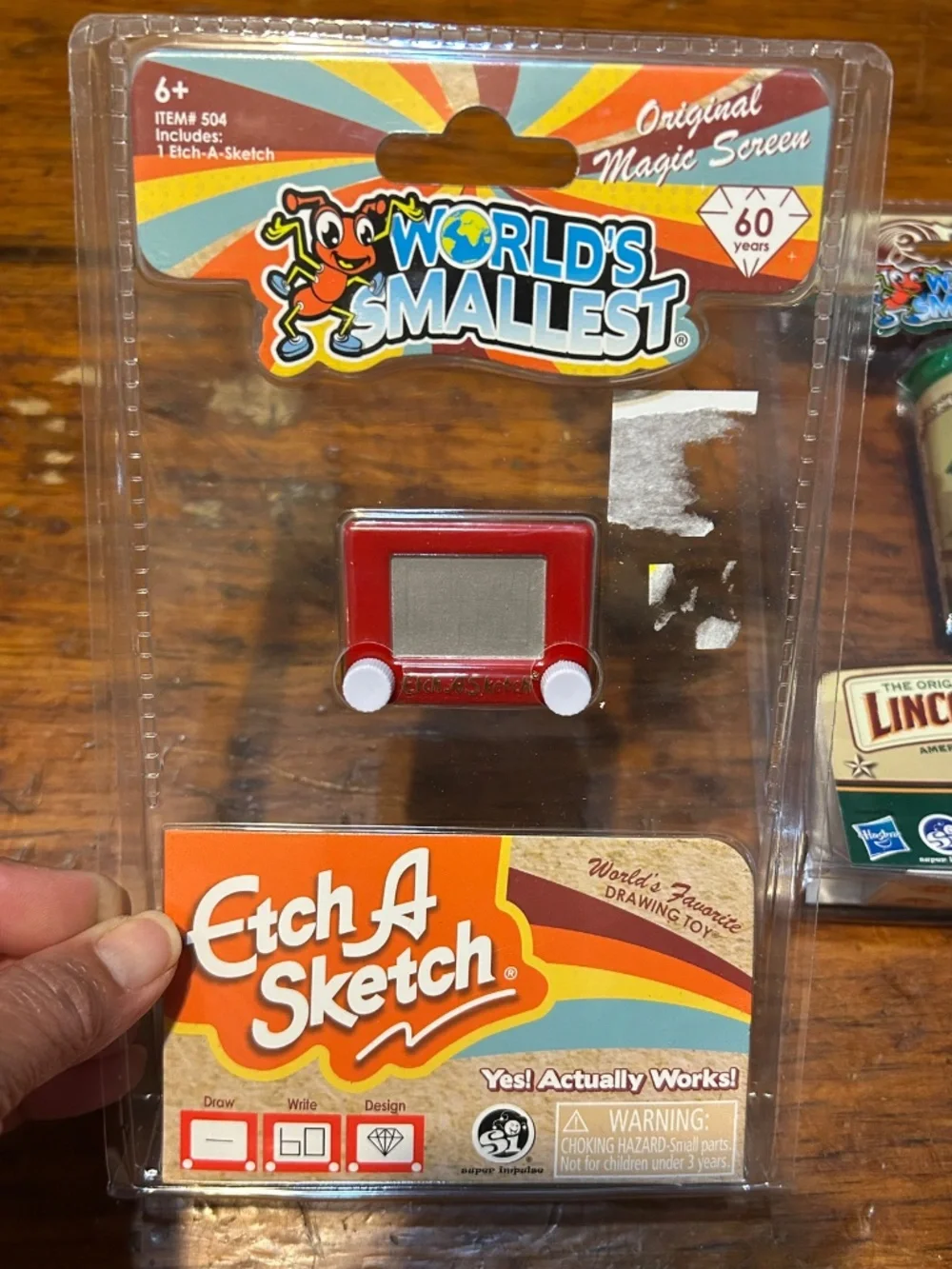 Lot of 3 World’s Smallest toys etch a sketch, Lincoln logs, Spirograph